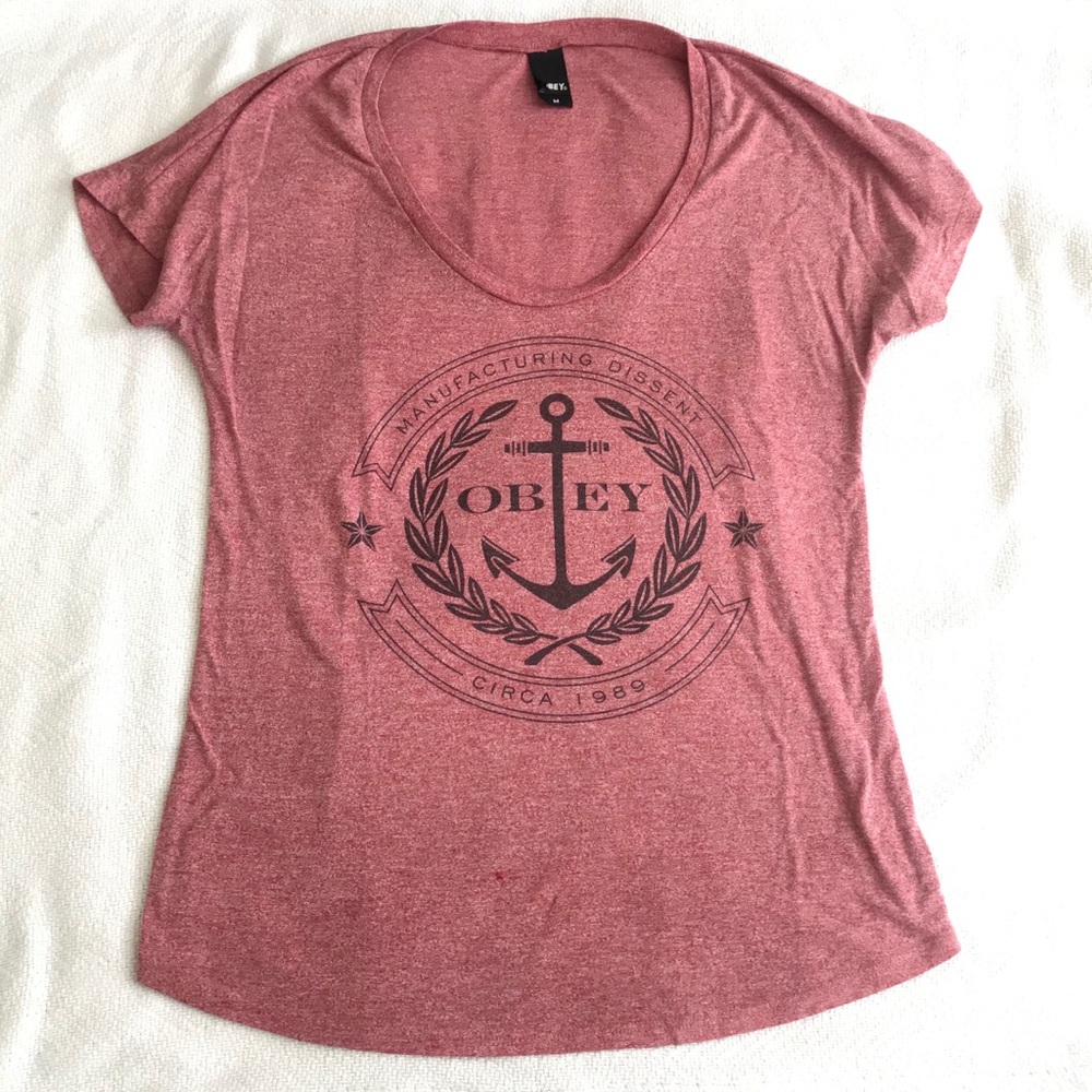 Obey scoop neck t-shirt